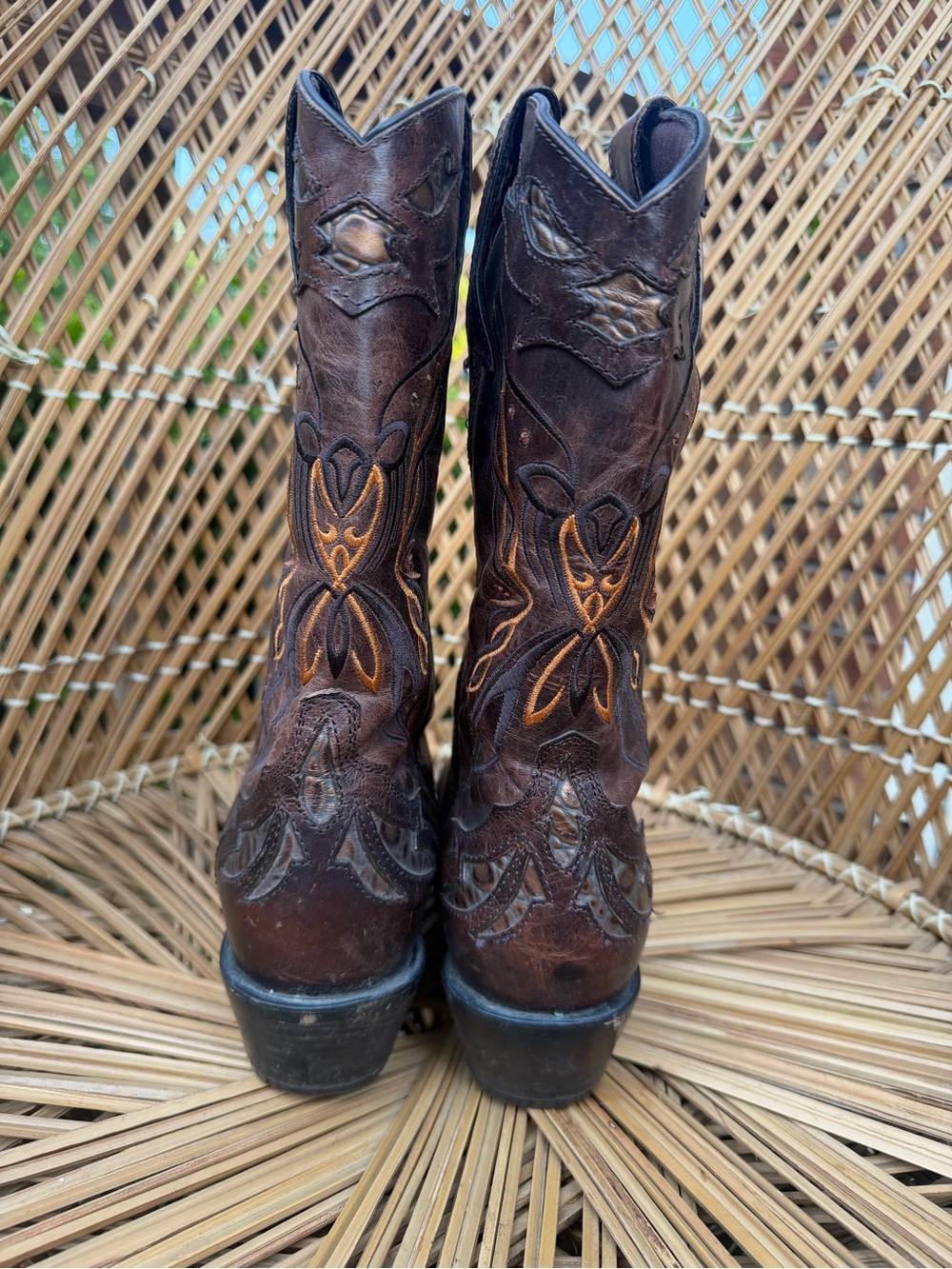 Crush by Durango brown leather pointed-toe western cowgirl boots 7.5 - Picture 3 of 12